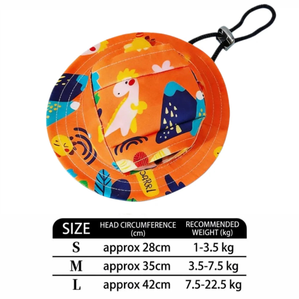Breathable Pet Sun Hat UV Protection Bucket Hat for Dogs & Cats Pet Sun Hat Nixie M Dinosaur