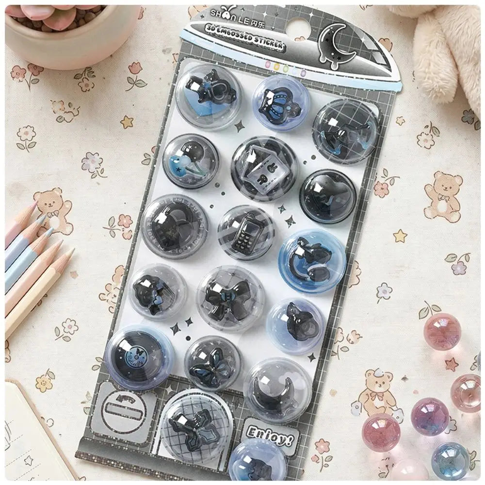 3D Liquid Motion Capsule Stickers – Swaying Cartoon Notebook Decor Decorative Stickers Nixie