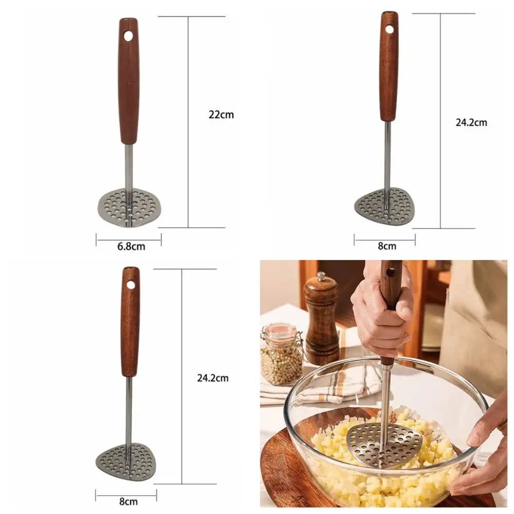 Stainless Steel Potato Masher with Rosewood Handle | Kitchen Tool Potato Masher Nixie