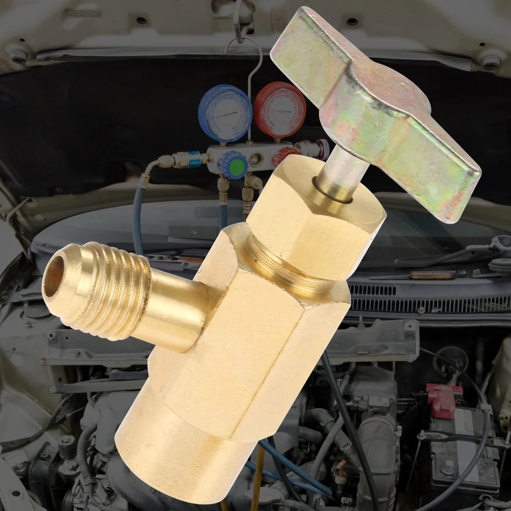 R1234YF Self-Sealing Refrigerant Can Tap 1/2" LH & 1/4" SAE Refrigerant Can Tap Nixie