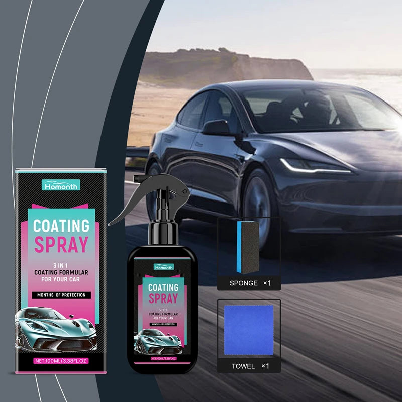 Waterless Car Wash Spray Kit – Streak-Free Shine & Sponge Car Cleaning Spray Nixie