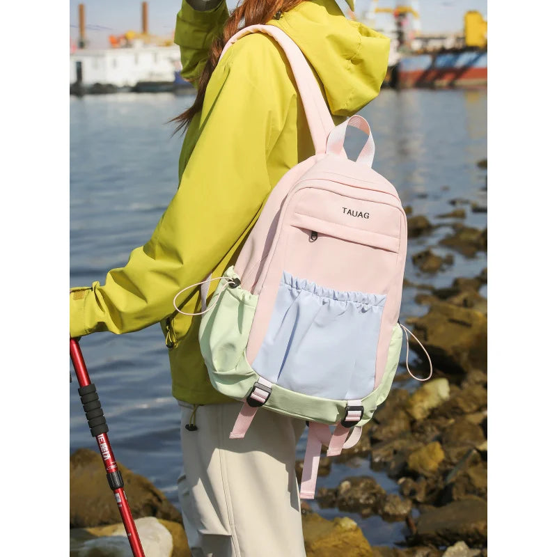 Nixie Color-Block Nylon Backpack | Travel & College Bag Nylon Backpack Nixie