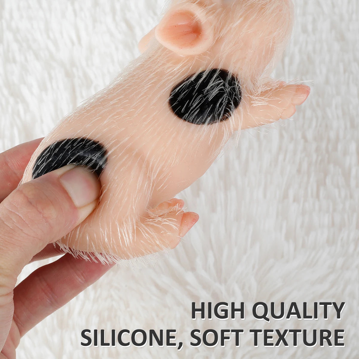 Mini Silicone Piglet Doll Toy Set – Lifelike Reborn Pig Gift Silicone Animal Doll Nixie