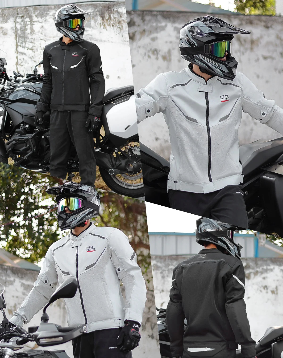 KEMIMOTO Men's Mesh Motorcycle Jacket CE Armor Breathable Motorcycle Jacket Nixie