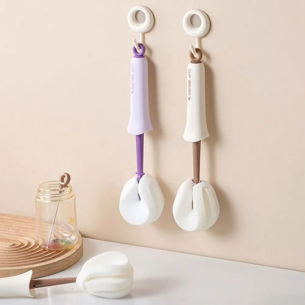 Long-Handle 2-in-1 Cup Cleaning Brush with Sponge