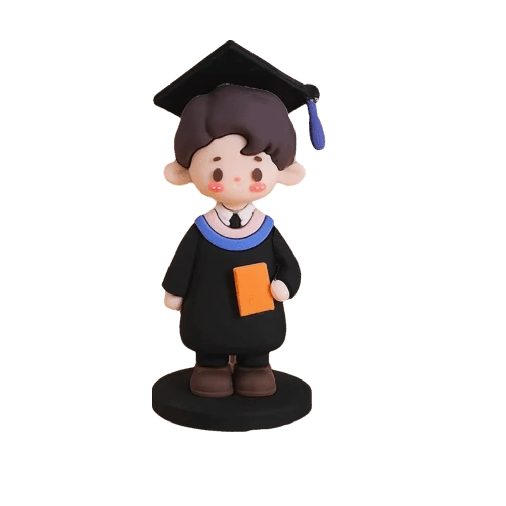 3D Graduation Cake Topper Cartoon Figurine – Boy & Girl Cake Topper Figurine Nixie Boy