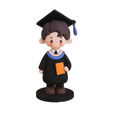 3D Graduation Cake Topper Cartoon Figurine – Boy & Girl Cake Topper Figurine Nixie Boy