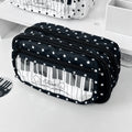 Kawaii Star Piano Print Pencil Case – Large Capacity Pen Pouch Pencil Case Pouch Nixie Black