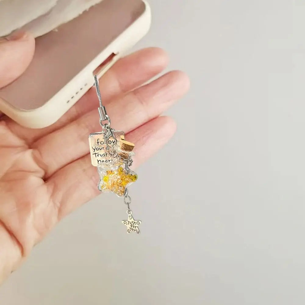 Beaded Wind Chime Keychain Resin Sakura Phone Charm Pendant Keychain Charm Nixie
