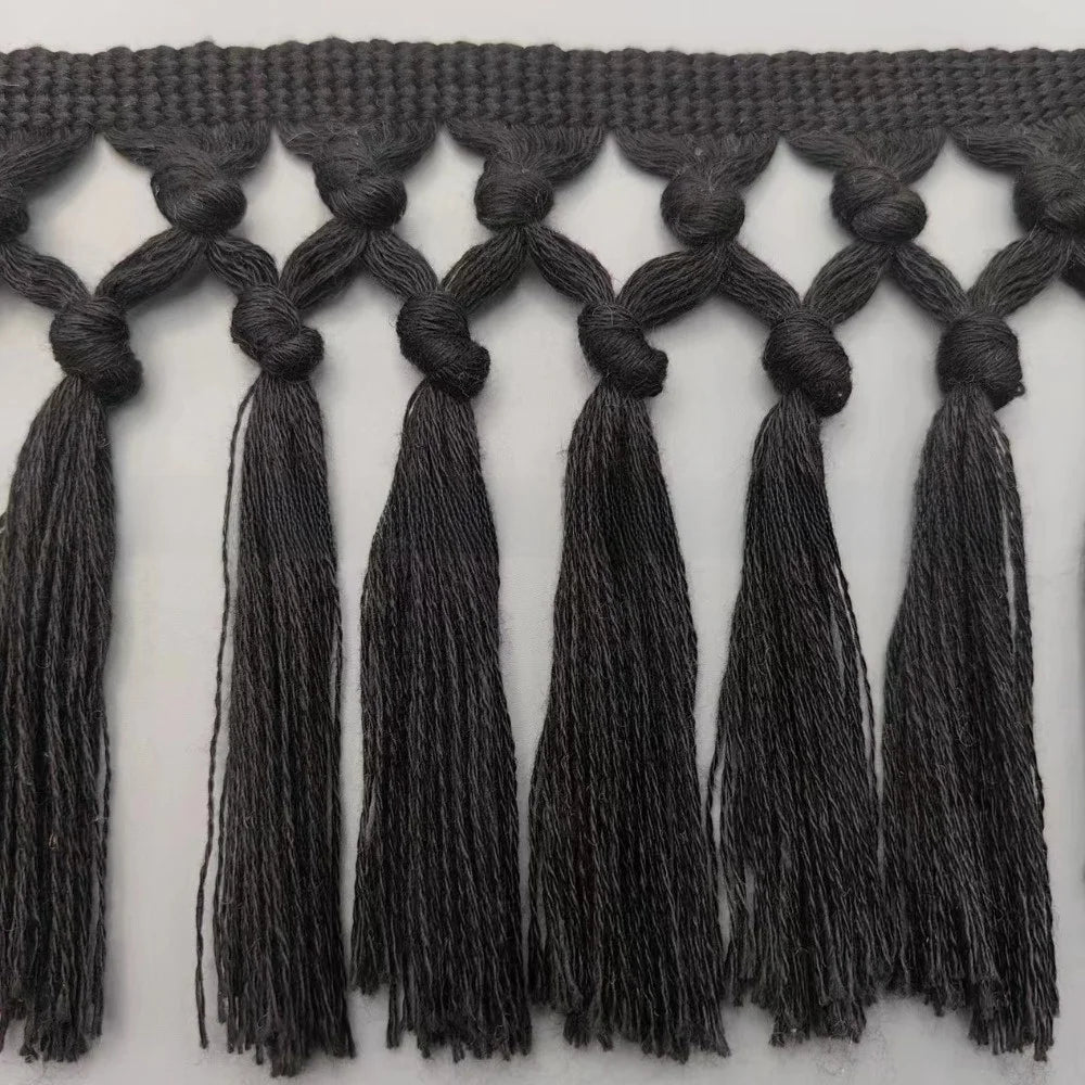 Boho Cotton Tassel Trim Ribbon 11cm Macrame Fringe – 1 Yard Tassel Fringe Trim Nixie