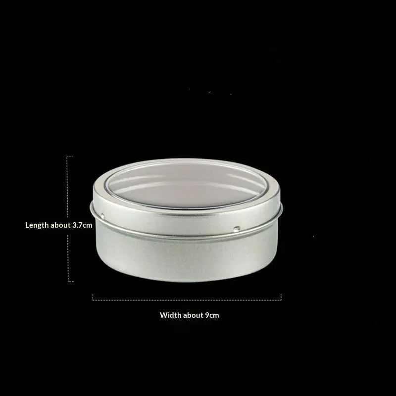 Magnetic Round Tin Spice Storage Box with Transparent Lid Spice Storage Tin Nixie Default Title
