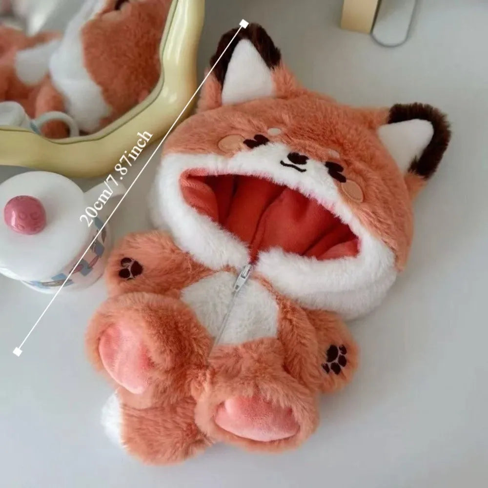 20cm Fox Bunny Animal Onesie Doll Clothes | Plush Doll Outfit Doll Costume Clothing Nixie