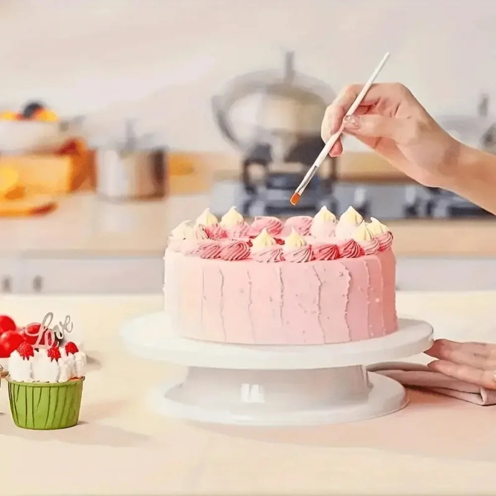 360° Cake Turntable Set – Scraper, Nozzles & Decorating Tools Cake Decorating Set Nixie