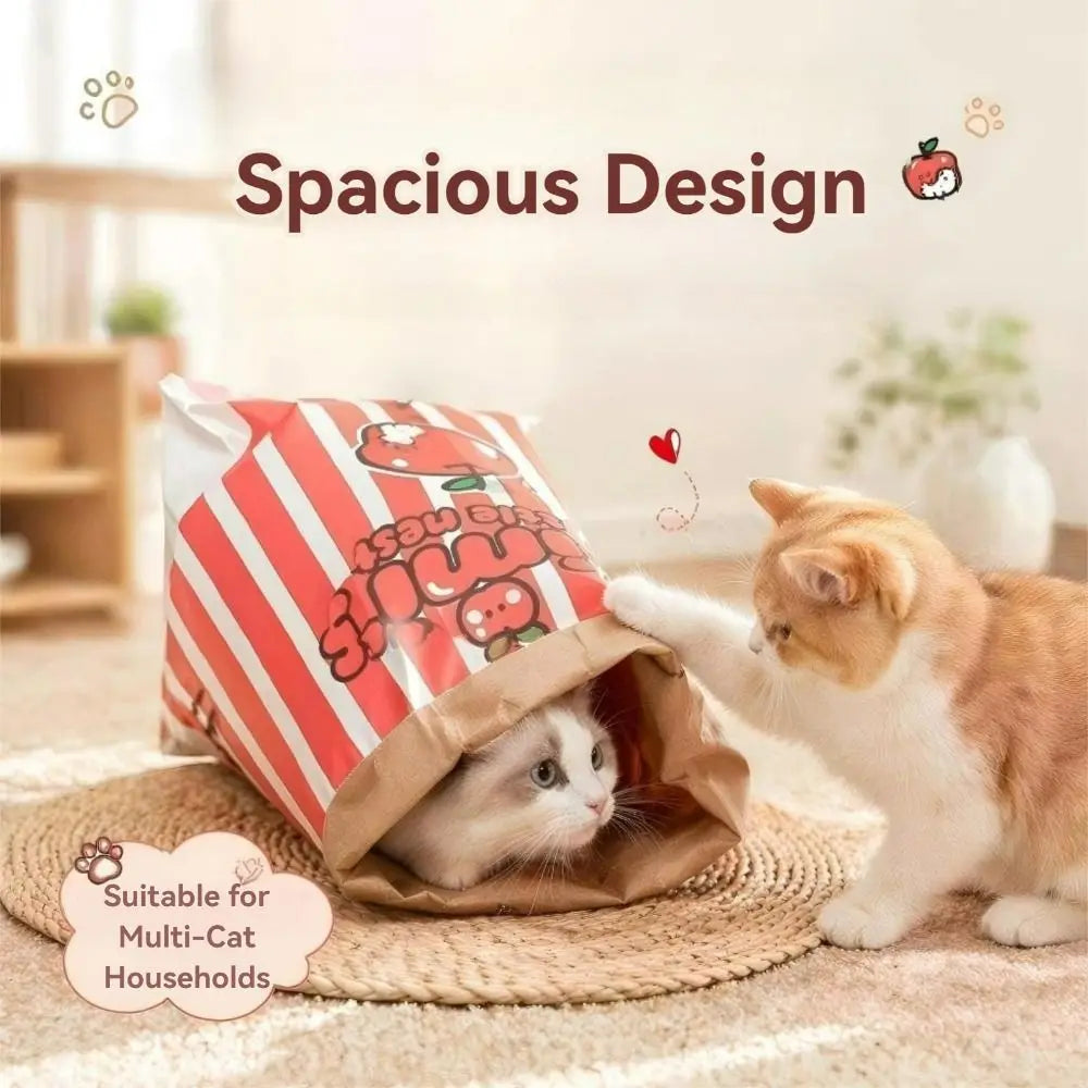 Kraft Paper Cat Tunnel Crinkle Hide & Seek Toy – 65×50cm Cat Tunnel Toy Nixie