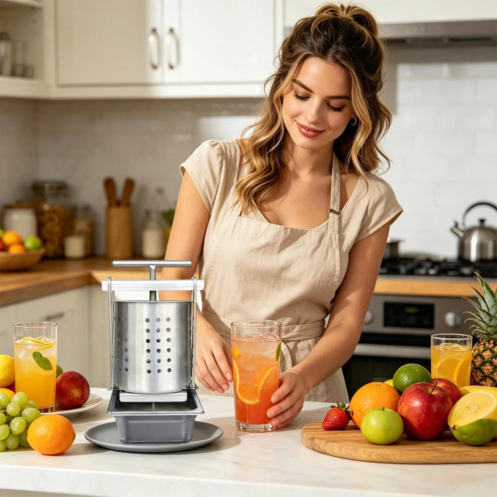 2.5L Stainless Steel Fruit Wine Press & Honey Juicer Manual Fruit Press Nixie