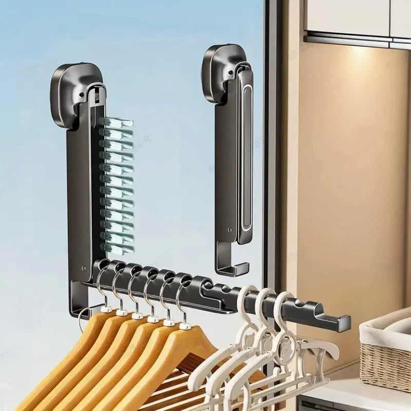Folding Wall-Mounted Drying Rack – No-Drill Suction Cup