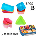 8PCS Silicone Bento Box Dividers & Cupcake Liners for Kids Bento Box Dividers Nixie B