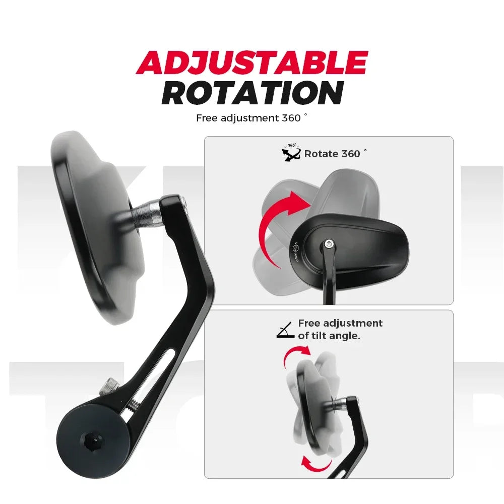 KEMITOUR 16mm Motorcycle Handlebar End Mirrors – Yamaha MT/TMAX Motorcycle Handlebar Mirror Nixie