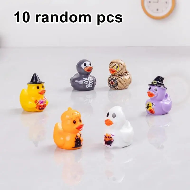 Halloween Mini Resin Duck Figurines – 10pc Spooky Set