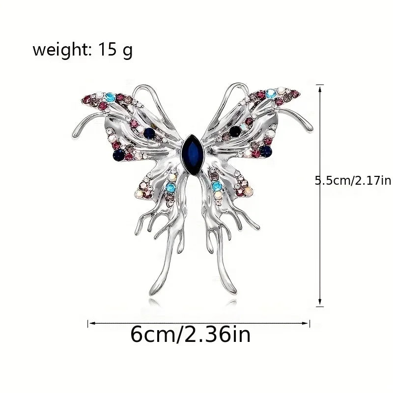 Vintage Butterfly Rhinestone Brooch Pin – Light Yellow Gold Rhinestone Brooch Pin Nixie