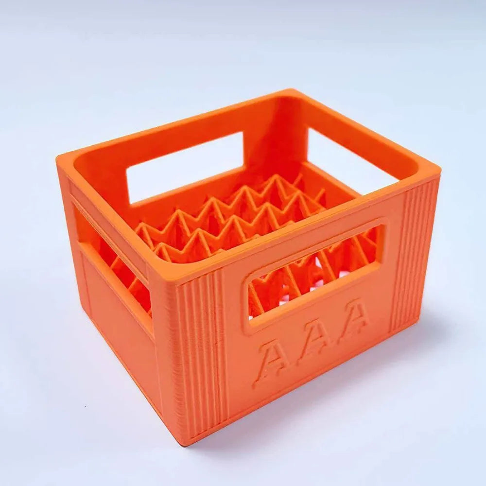 AAA Battery Organizer Box – Vintage Beer Crate, Holds 30 Battery Storage Box Nixie Orange
