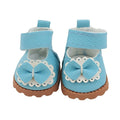 Bow Tie PU Leather Doll Shoes for 17cm Cotton Dolls – 1/6 Doll Accessories Nixie Blue