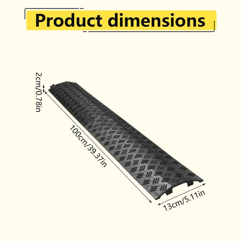 Cable Ramp Floor Cord Protector – Anti-Slip Speed Bump Cable Protector Ramp Nixie Black
