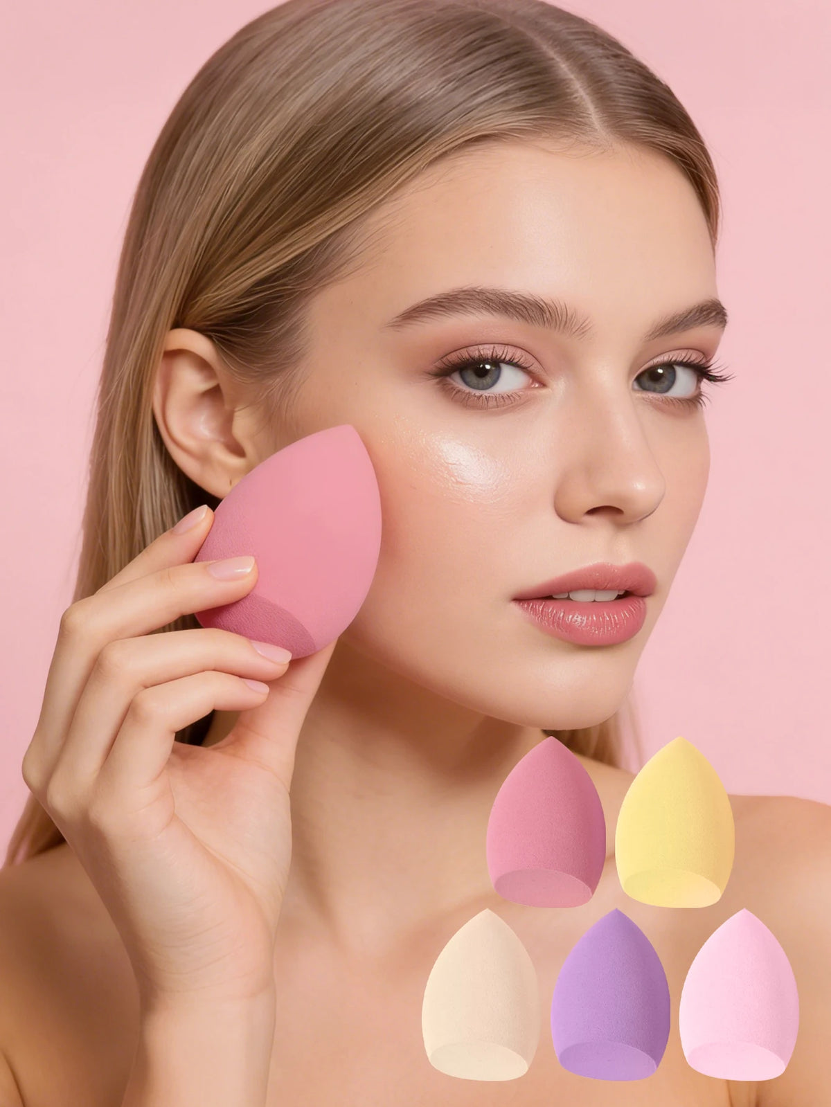 6pc Makeup Sponge Set – Slanted Beauty Blender Puffs | Nixie