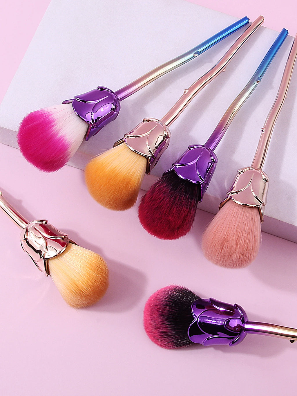 Rose Nail & Makeup Brush Set – Soft Wool Bristles | Nixie Nail Makeup Brush Nixie