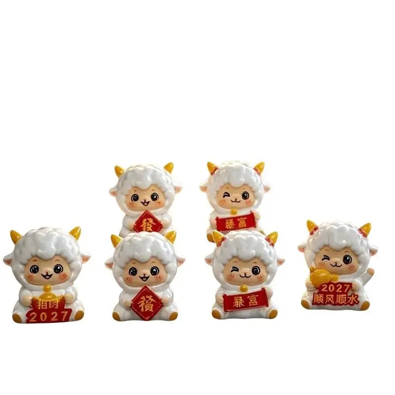 2027 Year of the Goat Lucky Sheep Resin Figurine Ornament Resin Figurine Ornament Nixie