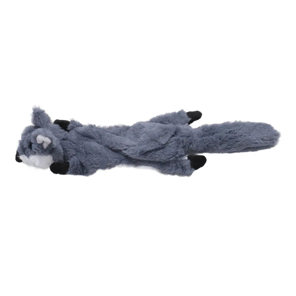 Squeaky Flat Plush Dog Chew Toy – Animal Shape, Dental Clean