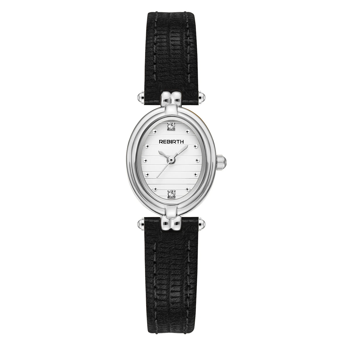 REBIRTH Women's Quartz Watch – Elegant Leather Band, Alloy Case Women's Quartz Watch Nixie black