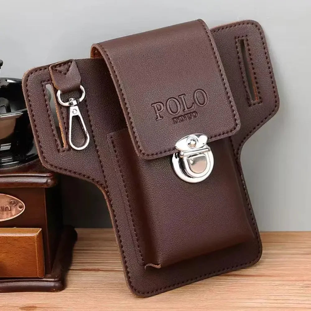 Men's PU Leather Belt Pouch – Phone, Card & Key Waist Pack Belt Waist Pouch Nixie