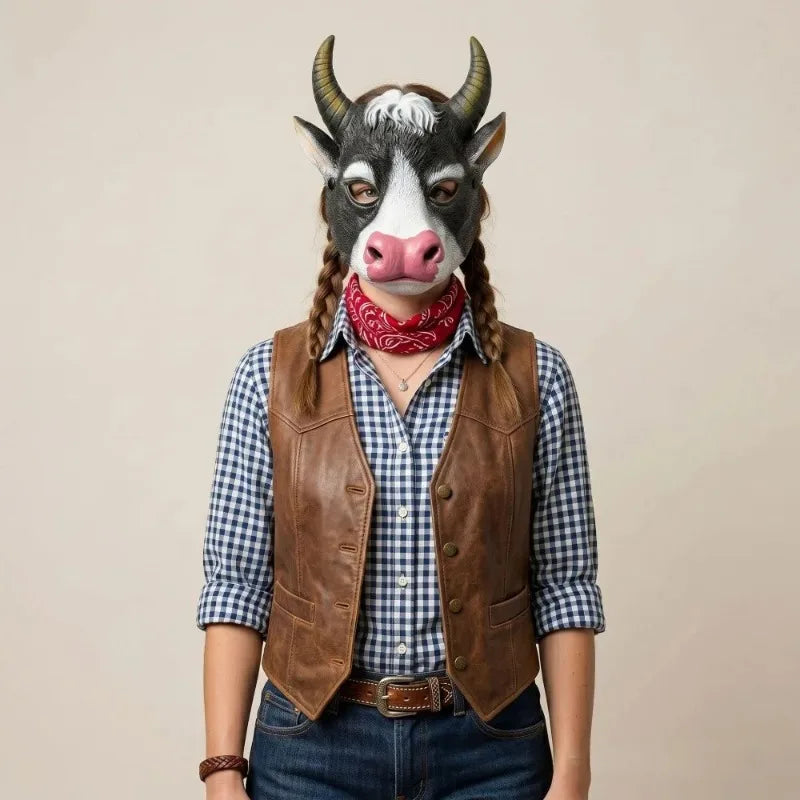 3D Cow Half Face Mask – Cosplay Carnival Halloween Costume Costume Party Mask Nixie