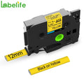 Brother HSe Heat Shrink Tube Tape HSe-231 HSe-631 P-Touch Label Printer Tape Nixie Yellow Tube 18mm