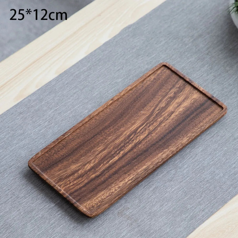 Walnut Wood Leaf Tea Tray – Serving Platter for Snacks & Fruit