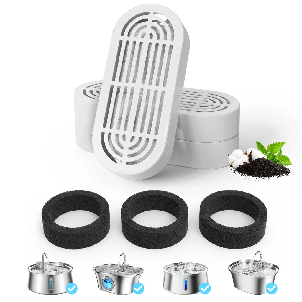 4L Stainless Steel Cat Drinking Fountain with Cycle Filter Pet Water Fountain Nixie 3packs
