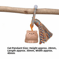 Hand Carved Wooden Cat Keychain with Tassel | Lucky Cat Wooden Cat Keychain Nixie Style E
