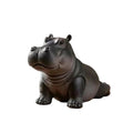 Yoga Hippo Statue – Handcrafted Resin Hippopotamus Figurine Resin Figurine Nixie A1