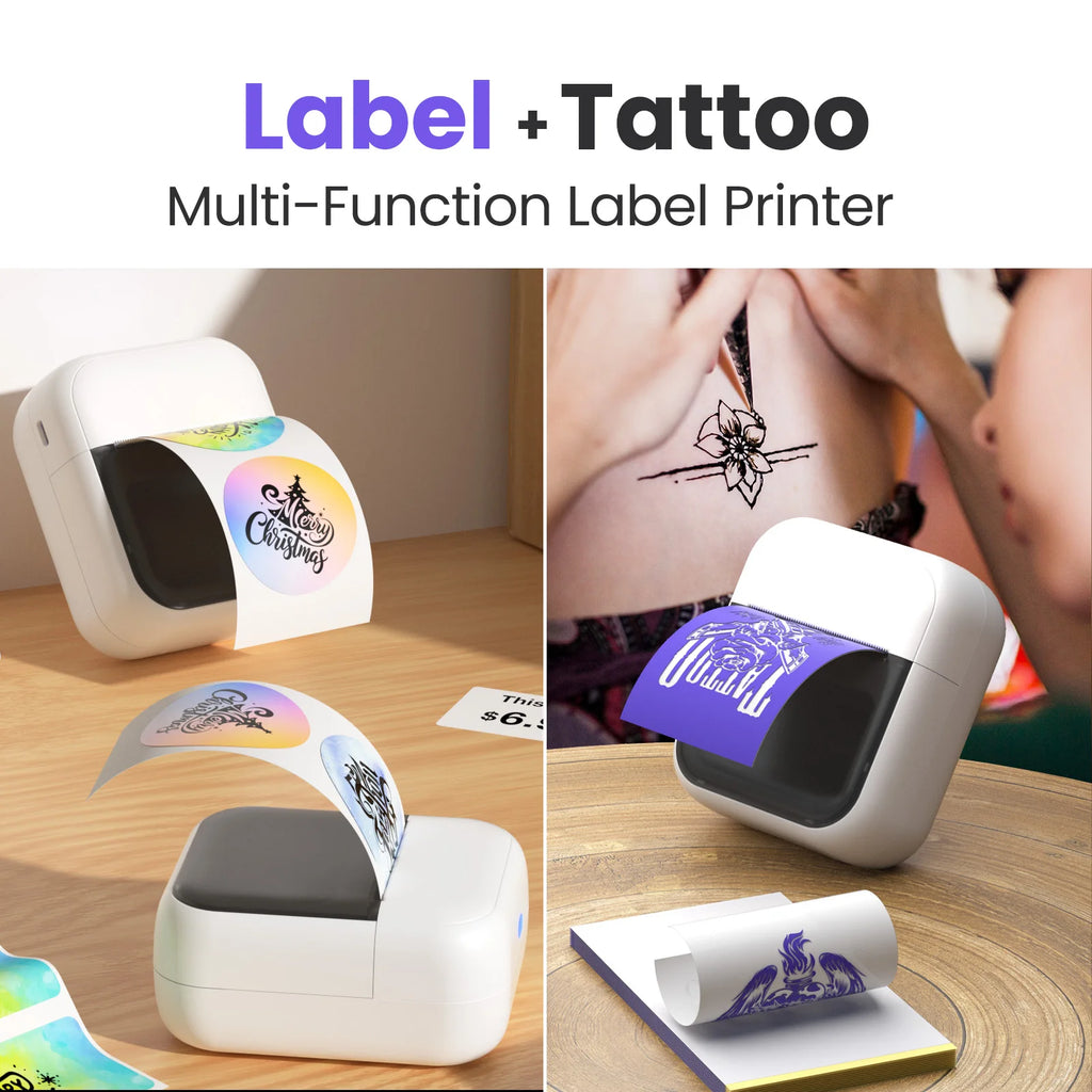 Marklife C50 Mini Bluetooth Thermal Label & Tattoo Stencil Printer Thermal Label Printer Nixie