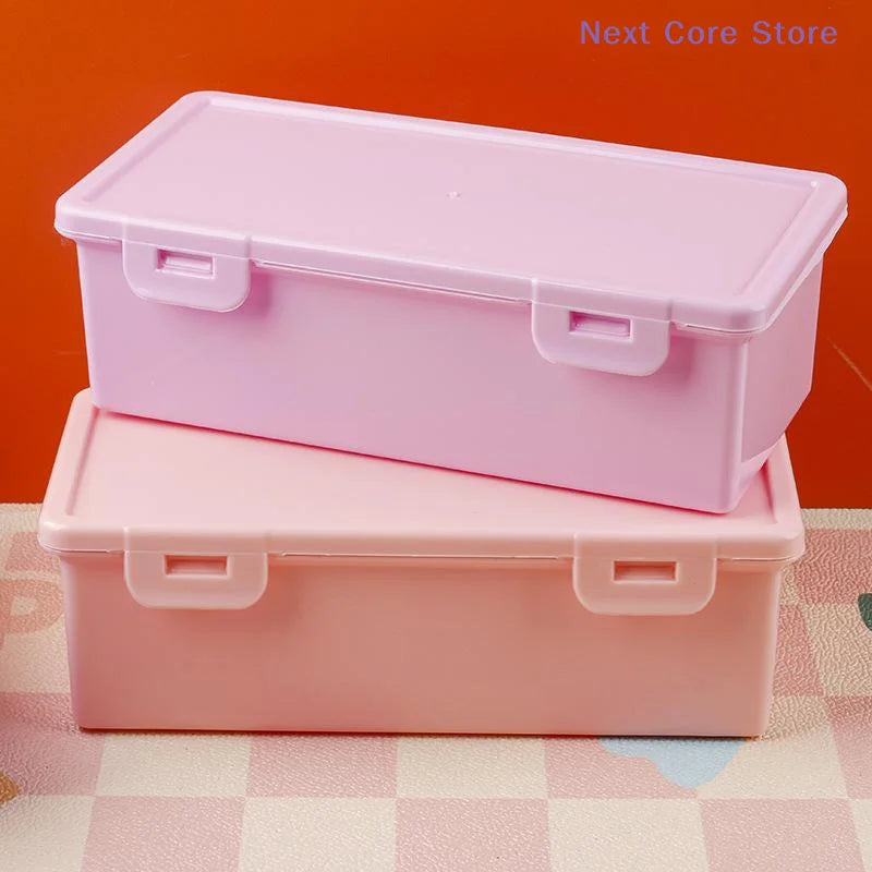 Clear Colorful Pencil Box – Large Capacity Stackable Organizer Pencil Storage Box Nixie