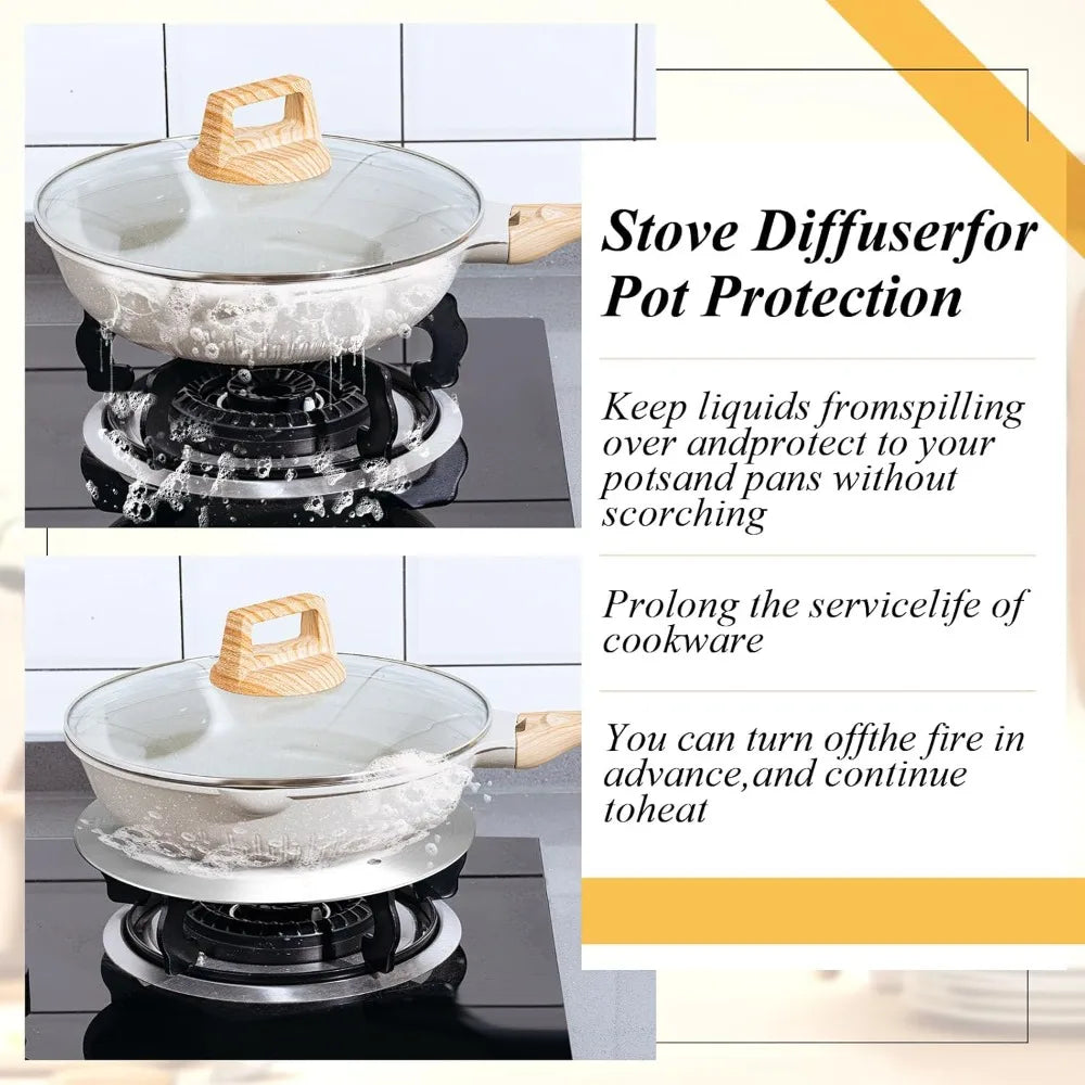 Stainless Steel Heat Diffuser Plate with Detachable Handle Heat Diffuser Plate Nixie