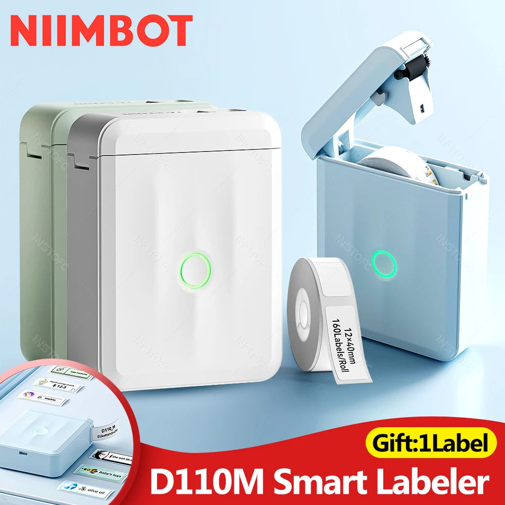 NIIMBOT D110M Mini Bluetooth Thermal Label Maker Printer