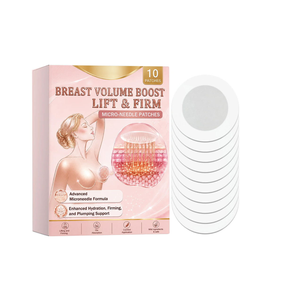 Chest Microneedle Patches – Hydrating & Firming Skin Care (10PCS) Chest Skincare Patches Nixie 10Pcs