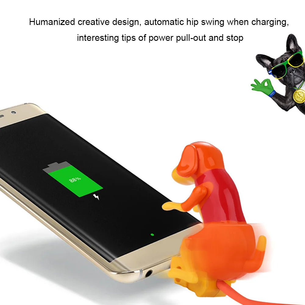 Funny Dog USB Charging Cable – Micro USB, Type-C & Lightning Novelty Charging Cable Nixie