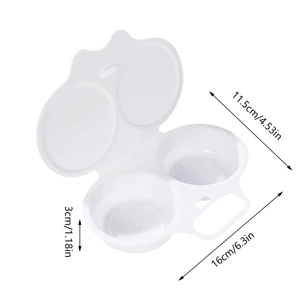 Microwave Egg Cooker – 2-Cavity Food-Grade PP Egg Poacher Microwave Egg Cooker Nixie