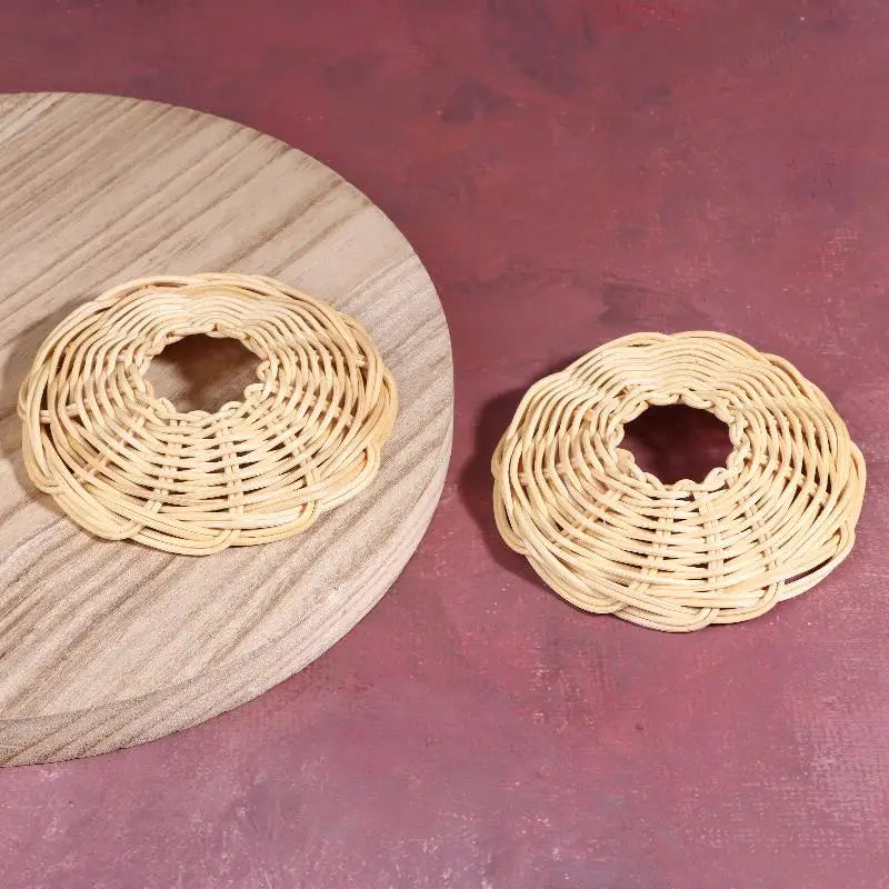 Handwoven Rattan Pendant Lampshade Vintage Basket Style – 2 Pack Rattan Lampshade Nixie