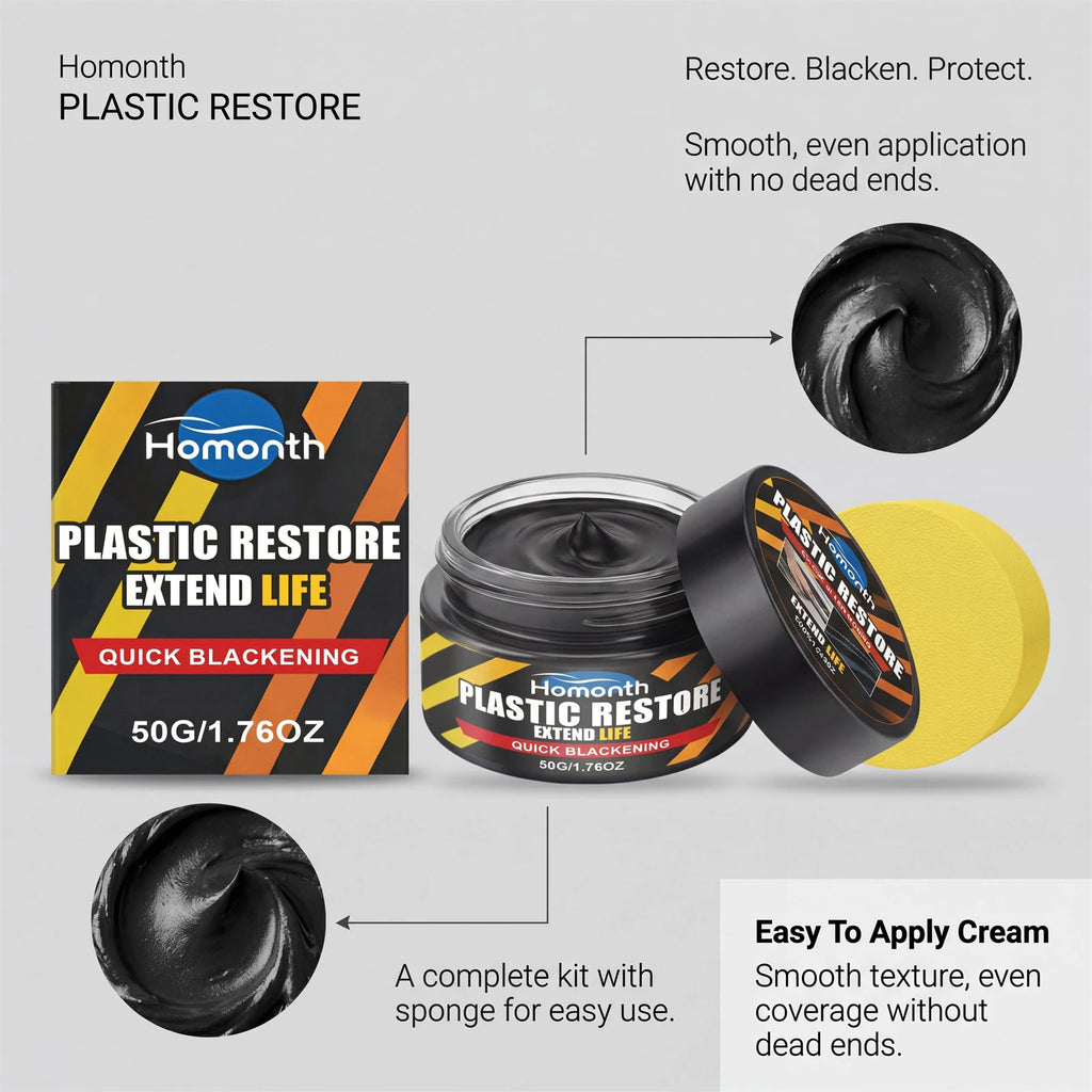 50g Car Plastic Restorer & Trim Restoration Kit – Non-Greasy Automotive Trim Restorer Nixie