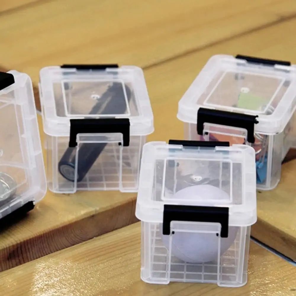 Mini Transparent Stackable Plastic Storage Box – Desktop Organizer