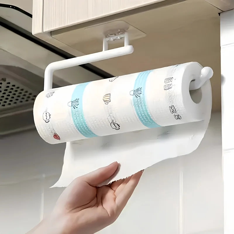Cabinet Paper Towel & Toilet Roll Holder – Plastic Rack Paper Roll Holder Nixie